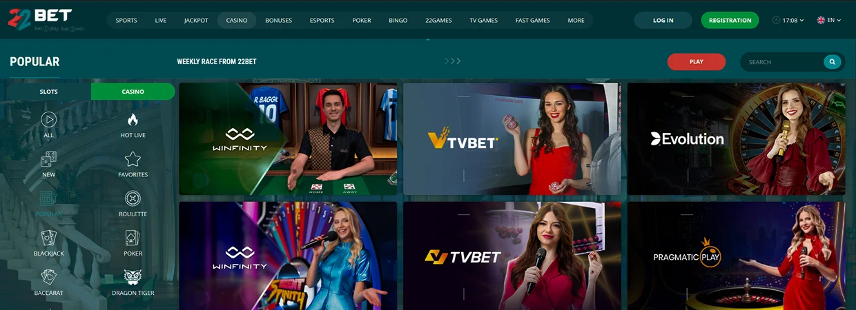 22Bet site web